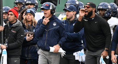 UConn Football HC Jim Mora at the Fenway Bowl