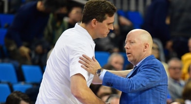 Cal head coach Mark Madsen and UCLA head coach Mick Cronin