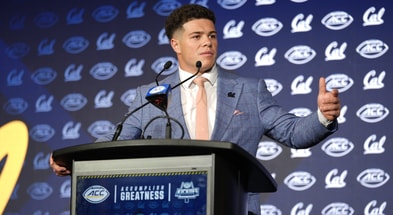 Cal linebacker Cade Uluave at ACC Kickoff 2025