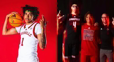 Tay Kinney, Tyran Stokes and Louisville head coach Pat Kelsey on their offical visits to the University of Louisville.
