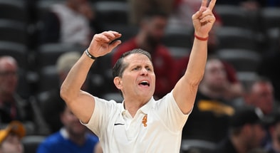 USC Trojans head coach Eric Musselman calls out a play during the second half against the Rutgers Scarlet Knights at Gainbridge Fieldhouse