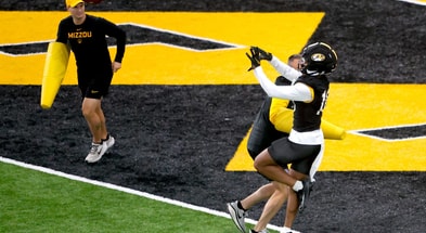 Daniel Blood goes up for a catch