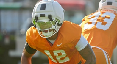 Freshman LB Jaedon Harmon readies for pursuit drill