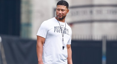 Notre Dame head football coach Marcus Freeman