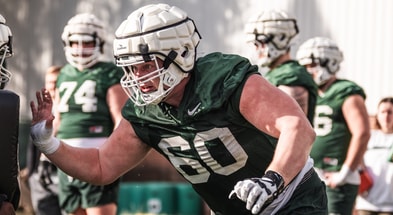 Michigan State guard Luka Vincic (photo courtesy of Michigan State football via Twitter).