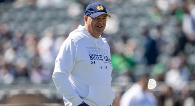 Notre Dame offensive coordinator Mike Denbrock