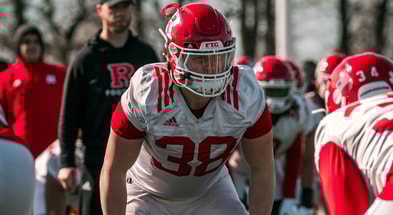 Rutgers Football linebacker Austin Dean during training camp 2021