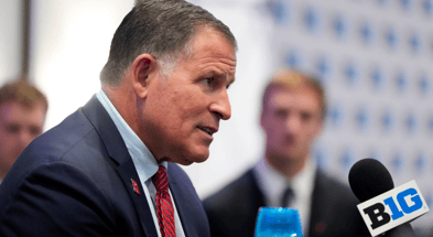 Rutgers head coach Greg Schiano speaks during the Big Ten media days