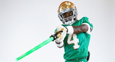 Chaston Smith Notre Dame lightsaber