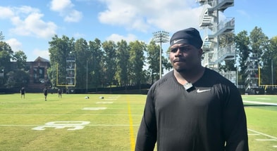 Zaylin Wood Media Availability After Fall Camp