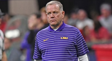 One of Brian Kelly's freshmen signees at LSU turned himself into authorities on Friday (Photo: USA Today)