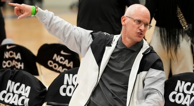 UConn basketball head coach Dan Hurley at the EYBL event