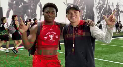 2027 RB Jayshon Gibson with Texas Tech assistant Garret McGuire
