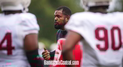South Carolina DL coach Travian Robertson at practice (Photo: Katie Dugan | GamecockCentral.com)