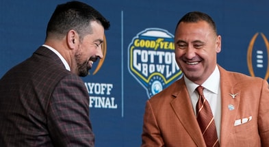 Ohio State HC Ryan Day, Texas HC Steve Sarkisian