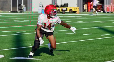 USC linebacker Ta'Mere Robinson at a Trojans' fall camp practice