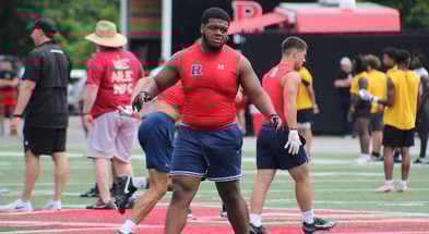 2026 DT Tavian Branch during the 2025 Rutgers 7on7 camp