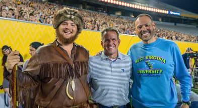 West Virginia president Michael Benson and athletic director Wren Baker