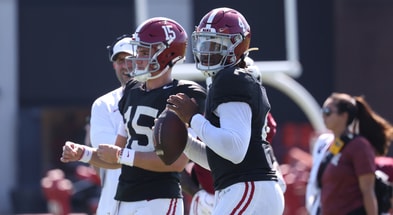 Alabama QBs Ty Simpson and Jalen Milroe