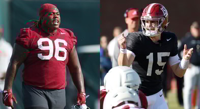 Alabama DL Tim Keenan and QB Ty Simpson