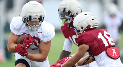 Alabama TE Josh Cuevas and DB Bray Hubbard