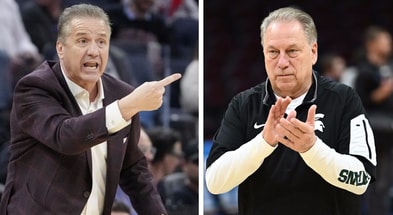 Arkansas HC John Calipari and Michigan State HC Tom Izzo.