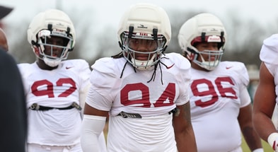 Alabama DL Jeremiah Beaman, Edric Hill and Tim Keenan