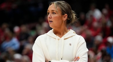Adam Cairns/Columbus Dispatch / USA TODAY NETWORK via Imagn Images | Tennessee Lady Vols head coach Kim Caldwell watches during the second round of the women's NCAA Tournament against the Ohio State Buckeyes at Value City Arena in Columbus on March 23, 2025.