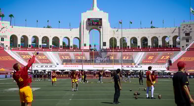 The Los Angeles Memorial Coliseum ahead of USC vs Missouri State
