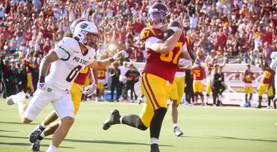 USC tight end Lake McRee scores a touchdown against Missouri State