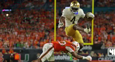 Notre Dame running back Jeremiyah Love hurdle Miami