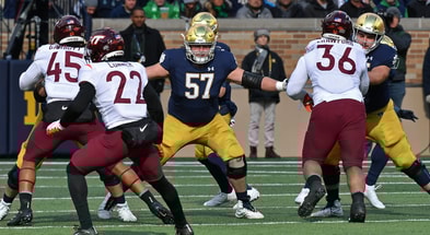 Notre Dame offensive lineman Trevor Ruhland against Virginia Tech 2019