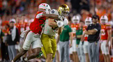 Notre Dame tight end Eli Raridon against Miami