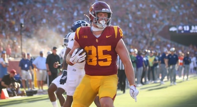 USC tight end Walker Lyons scores a touchdown against Georgia Southern