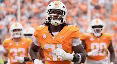 Saul Young/News Sentinel / USA TODAY NETWORK via Imagn Images | Tennessee defensive lineman Caleb Herring (31) heads to the locker room at halftime of the NCAA college football game against ETSU on September 6, 2025, in Knoxville, Tennessee.