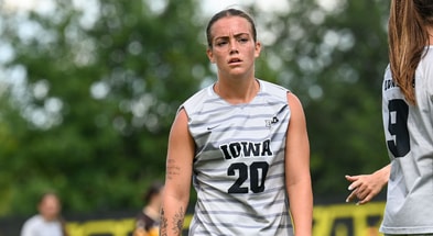 A program record four goals from Kelli McGroarty led the Hawkeyes to a win. (Photo by Dennis Scheidt)