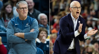 UConn Huskies Basketball coaches Geno Auriemma and Dan Hurley