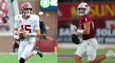 Ty Simpson and Jake Haener