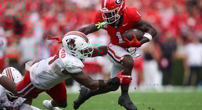 Georgia will face Tennessee on Saturday afternoon in Knoxville. (Photo by Brett Davis-Imagn Images)
