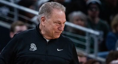Michigan State Spartans head coach Tom Izzo in the first half against the Oregon Ducks at Gainbridge Fieldhouse. - Trevor Ruszkowski, USA TODAY Sports