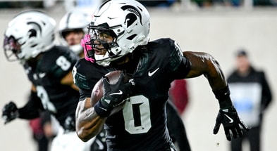 Michigan State's Alante Brown returns a punt for a big gain against Boston College during the second quarter on Saturday, Sept. 6, 2025, at Spartan Stadium in East Lansing. - Nick King, USA TODAY Sports