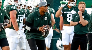 Michigan State's safeties coach James Adams before the football game against Western Michigan on Friday, Aug. 29, 2025, in East Lansing. - Nick King, USA TODAY Sports