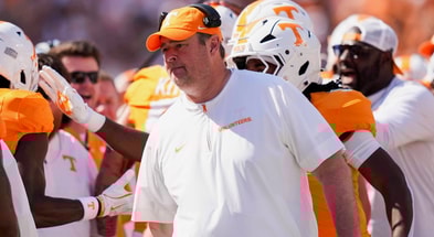 Angelina Alcantar/News Sentinel / USA TODAY NETWORK via Imagn Images | Tennessee head coach Josh Heupel during a NCAA football game between Tennessee and Georgia at Neyland Stadium in Knoxville, Tennessee, on September 13, 2025.