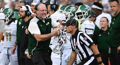 Sep 6, 2025; Annapolis, Maryland, USA;  UAB Blazers head coach Trent Dilfer calls a time out dueling the second quarter against the Navy Midshipmen at Navy-Marine Corps Memorial Stadium. Mandatory Credit: Tommy Gilligan-Imagn Images