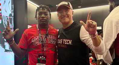 2027 RB Jayshon Gibson with Texas Tech head coach Joey McGuire