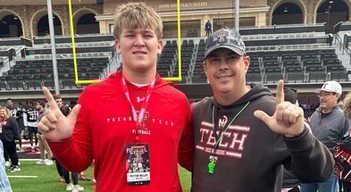 Anna 2027 OL Peyton Miller with Texas Tech OL coach Clay McGuire