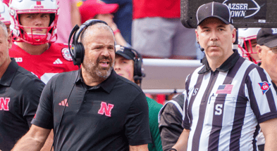 Nebraska football coach Matt Rhule during the Huskers' 30-27 loss to Michigan