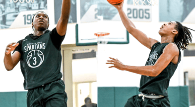 Michigan State freshmen Cam Ward (left) and Jordan Scott (right). - Nick King, USA TODAY Sports