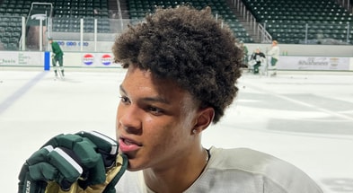 Michigan State freshman Cayden Lindstrom (photo by Jim Comparoni for SpartanMag.com).