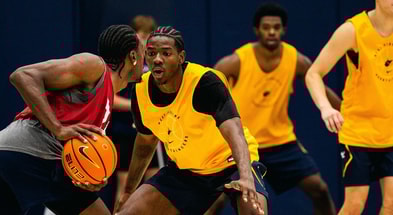West Virginia's Brenen Lorient during practice